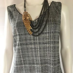 Layered Gold and Black Metal Necklace